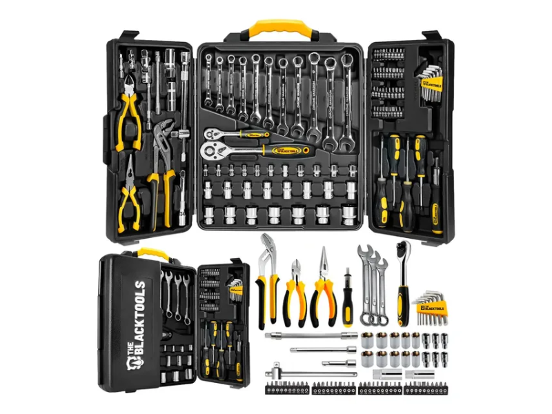 Caixa Jogo De Ferramentas 110 Peças Aço Cromo Vanádio Completo Maleta Para Mecânico Profissional Ttk110 The Black Tools Prateado